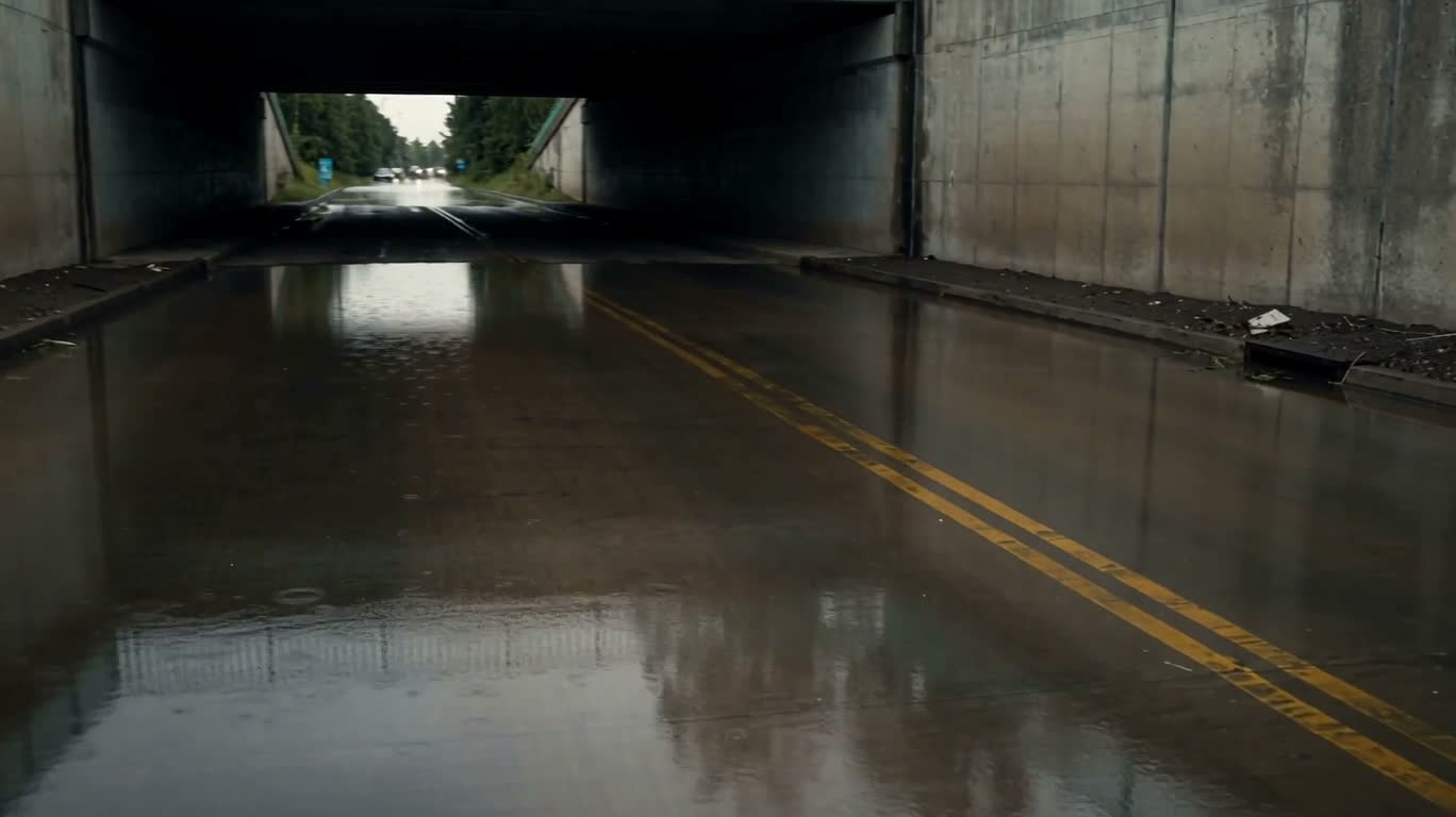 暴雨后的积水通道