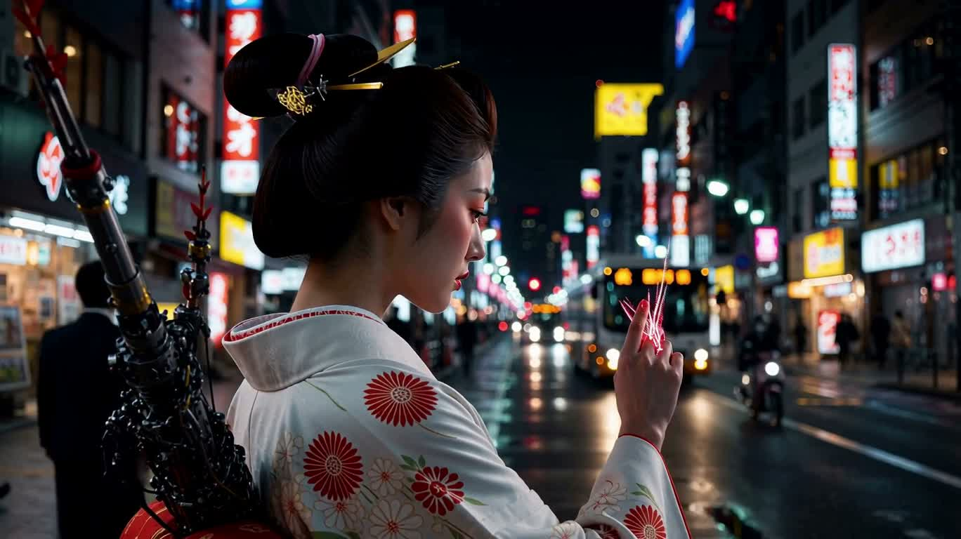 東京夜街の機械巫女