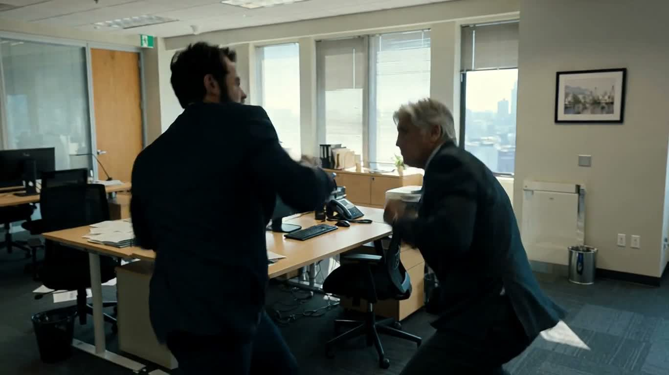 Combat rapproché à deux au bureau