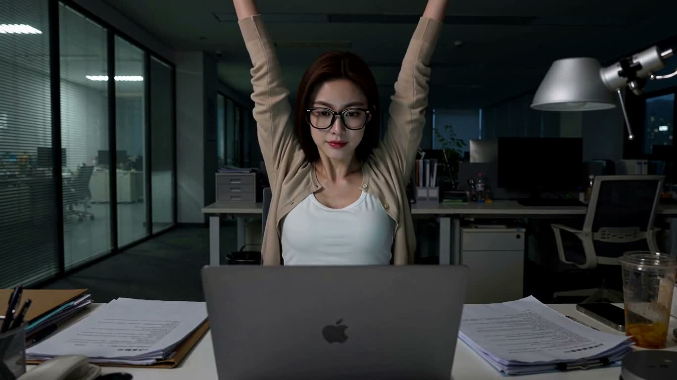 Nghi thức tan làm trong văn phòng đêm muộn