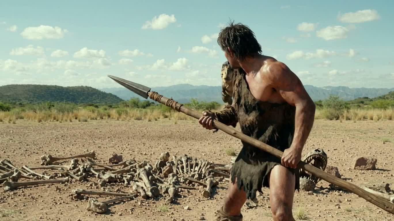 Ảnh tự sướng bullet time của người tiền sử và khủng long T-Rex