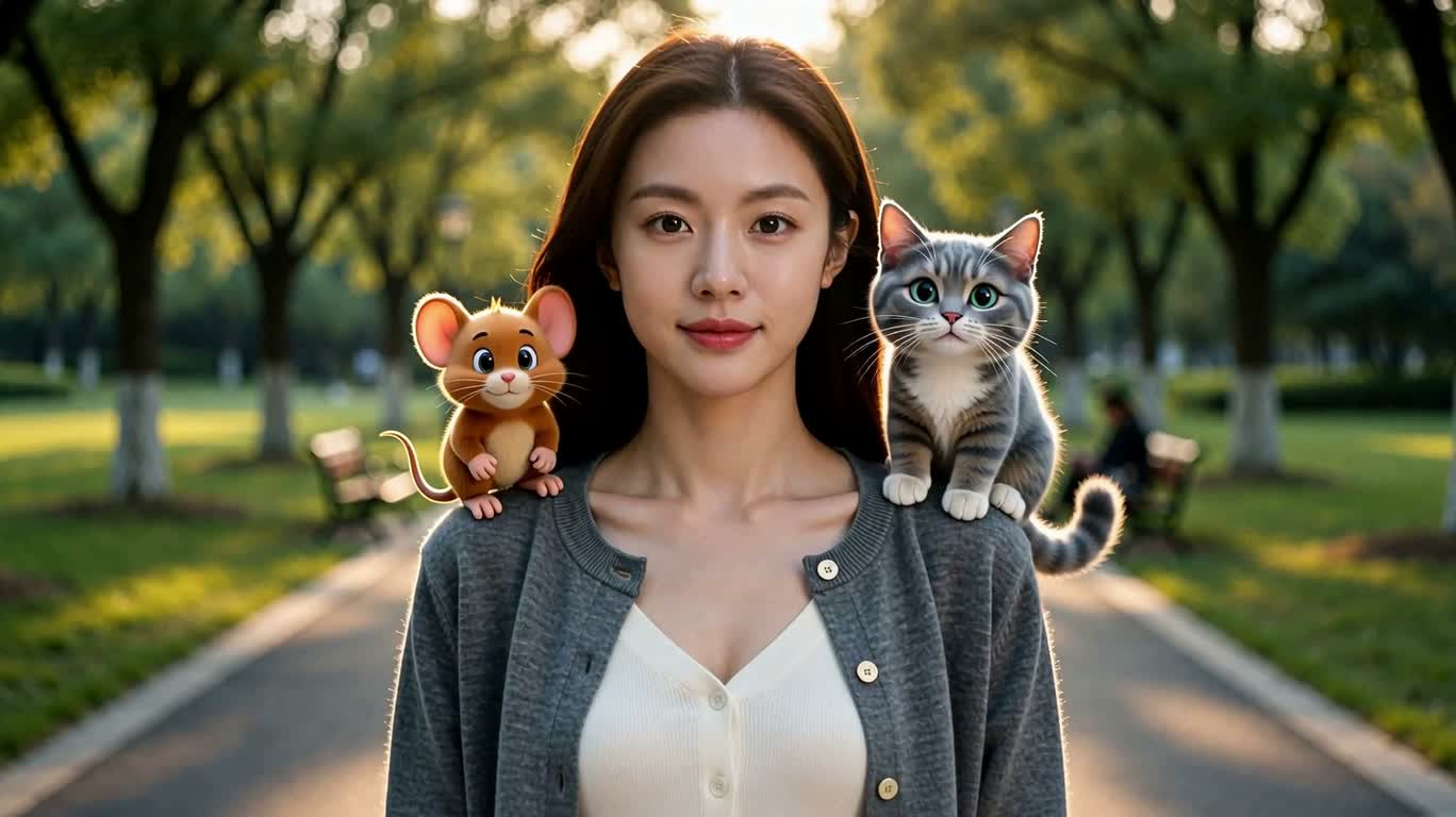金色时光里的猫鼠追逐