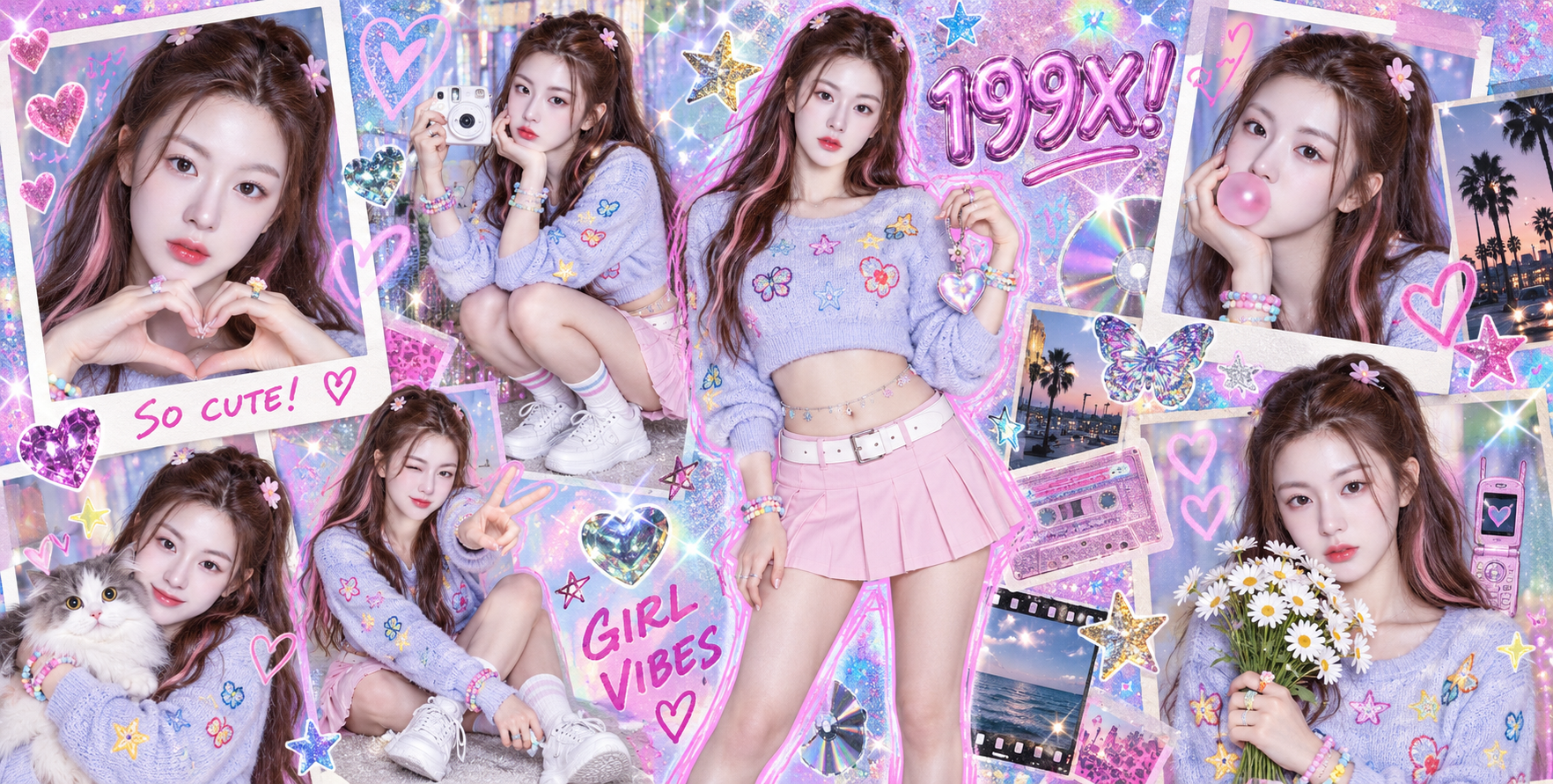 Y2K彩色剪贴簿人像拼贴 — AI image creation