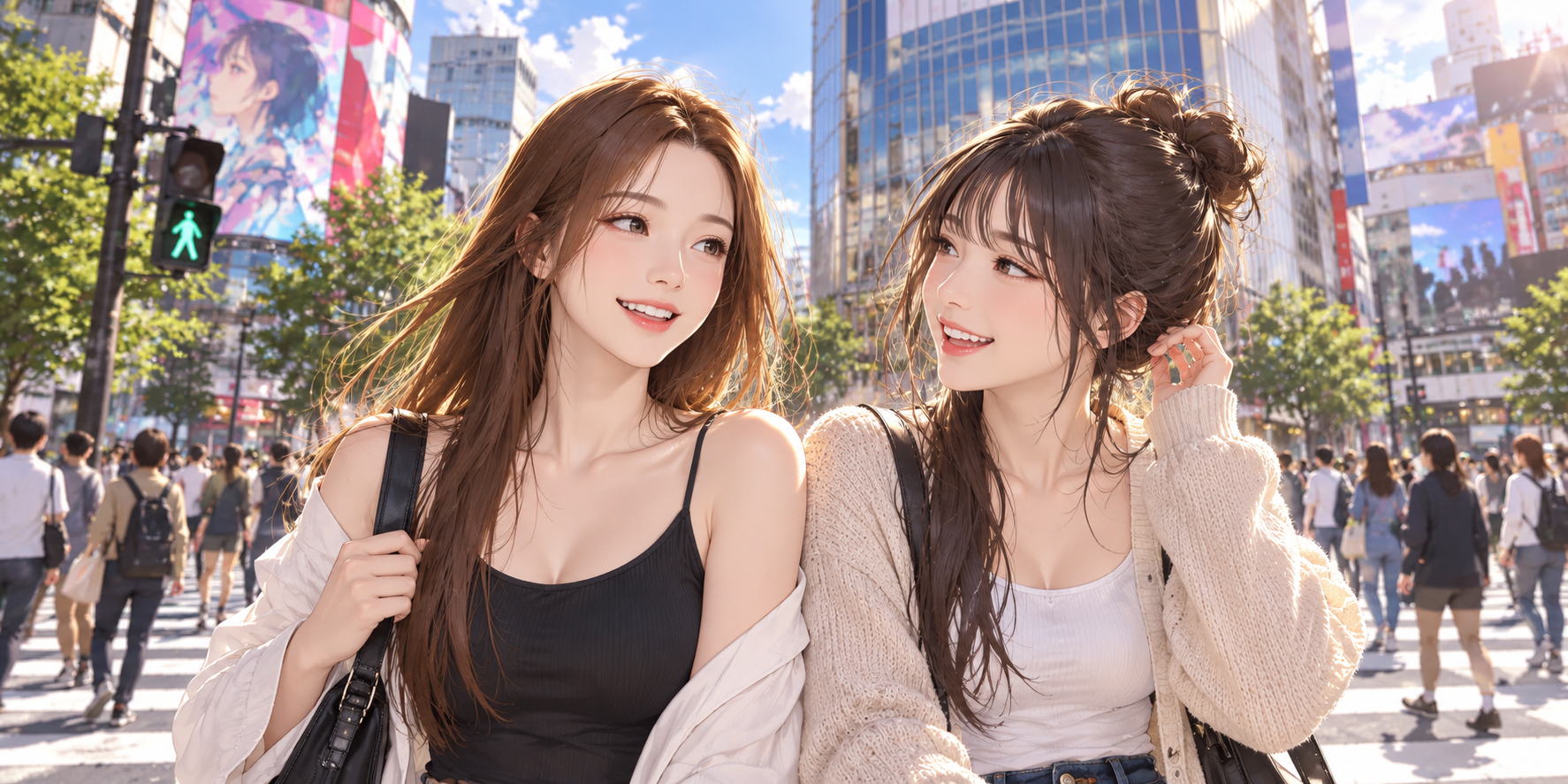 午後の陽射しの中、渋谷で大人の女子会タイム