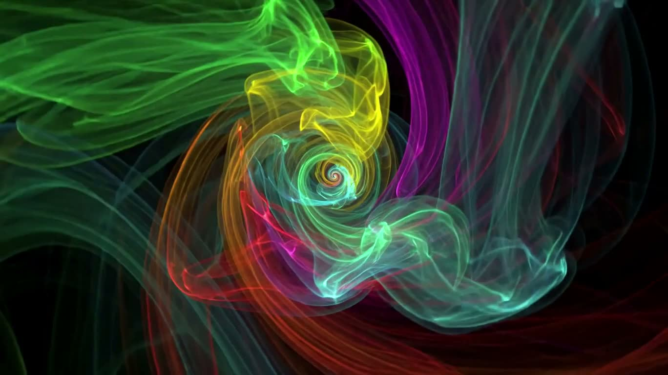 Spirale de Fibonacci de fumée colorée
