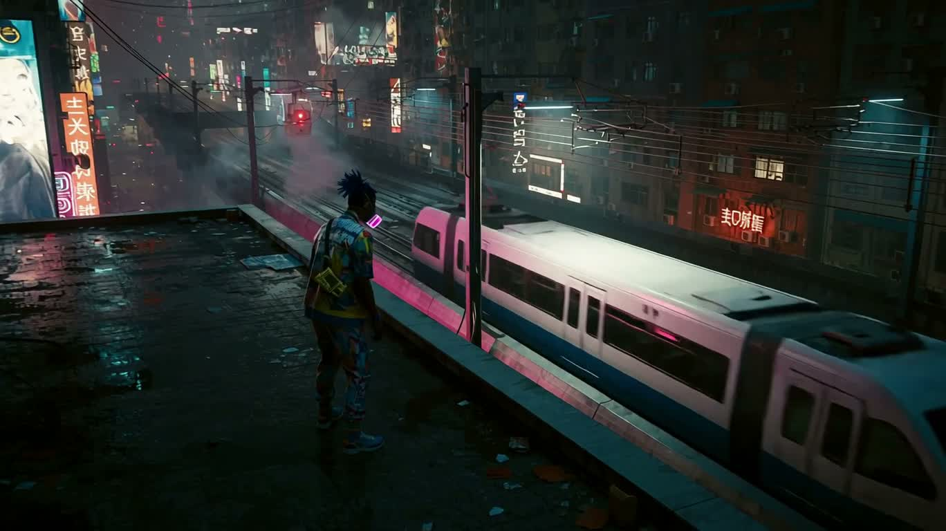 霓虹都市屋顶飞跃 — AI video creation