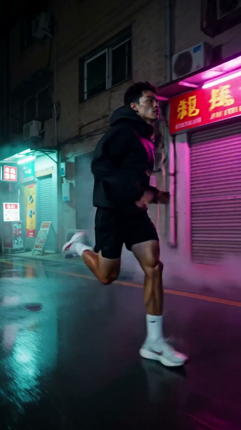 霓虹雨巷疾跑