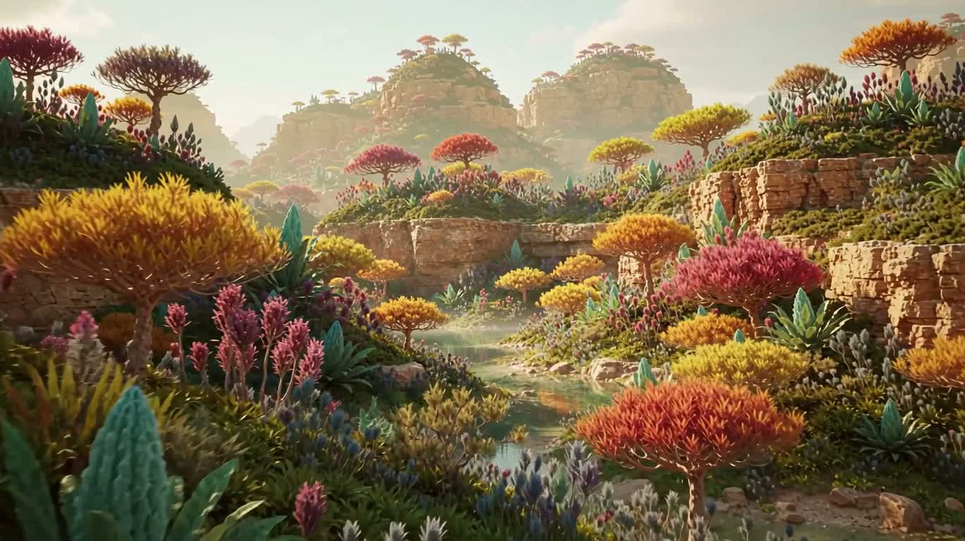 Paysage de vie extraterrestre éclatant