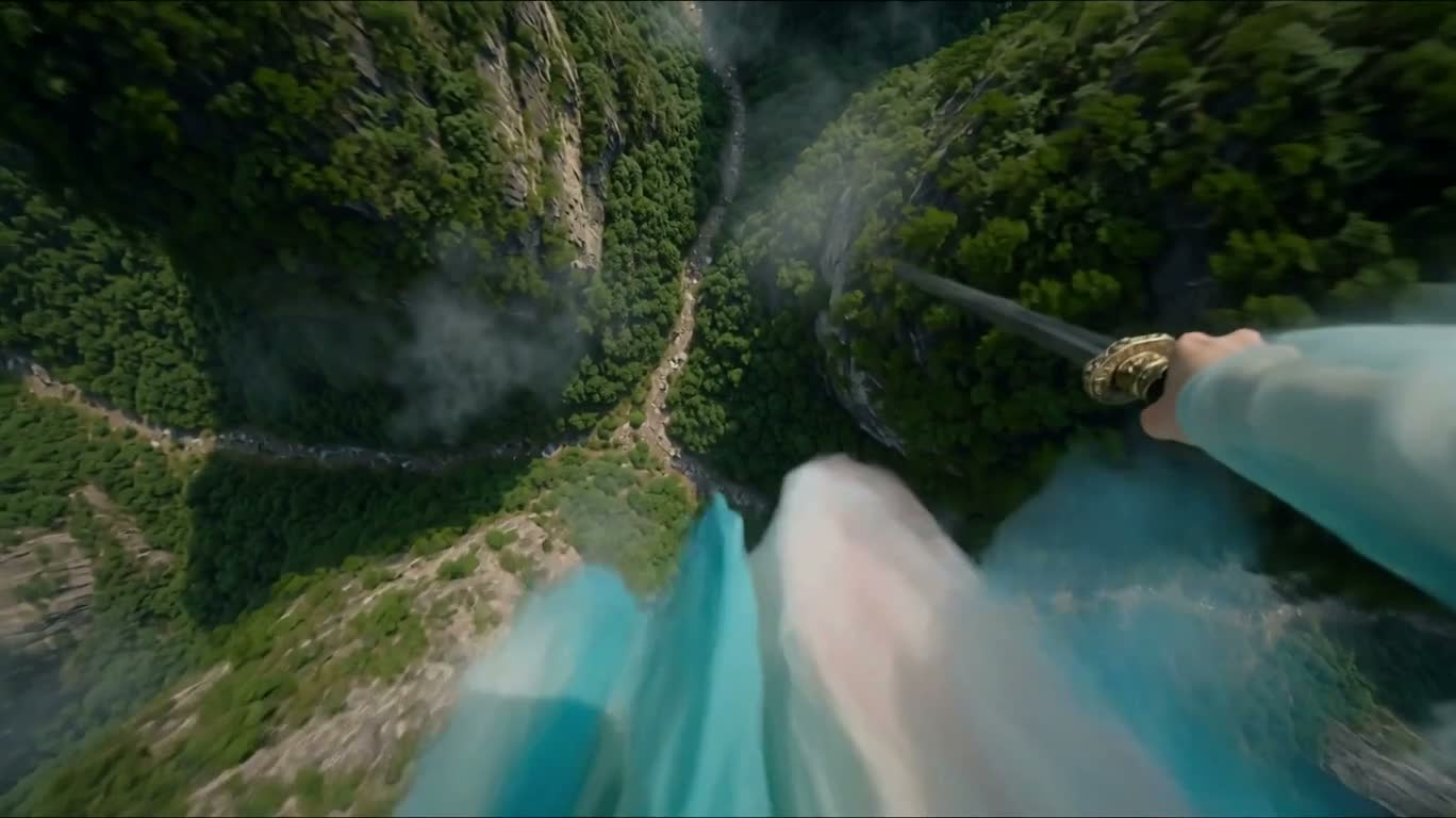 Vol d'épée au-dessus du canyon
