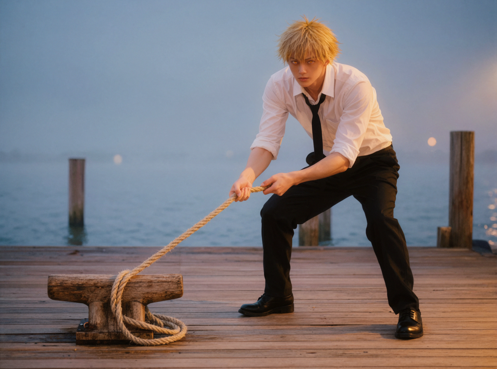Denji · Night Voyage · Golden Backlight — AI image creation
