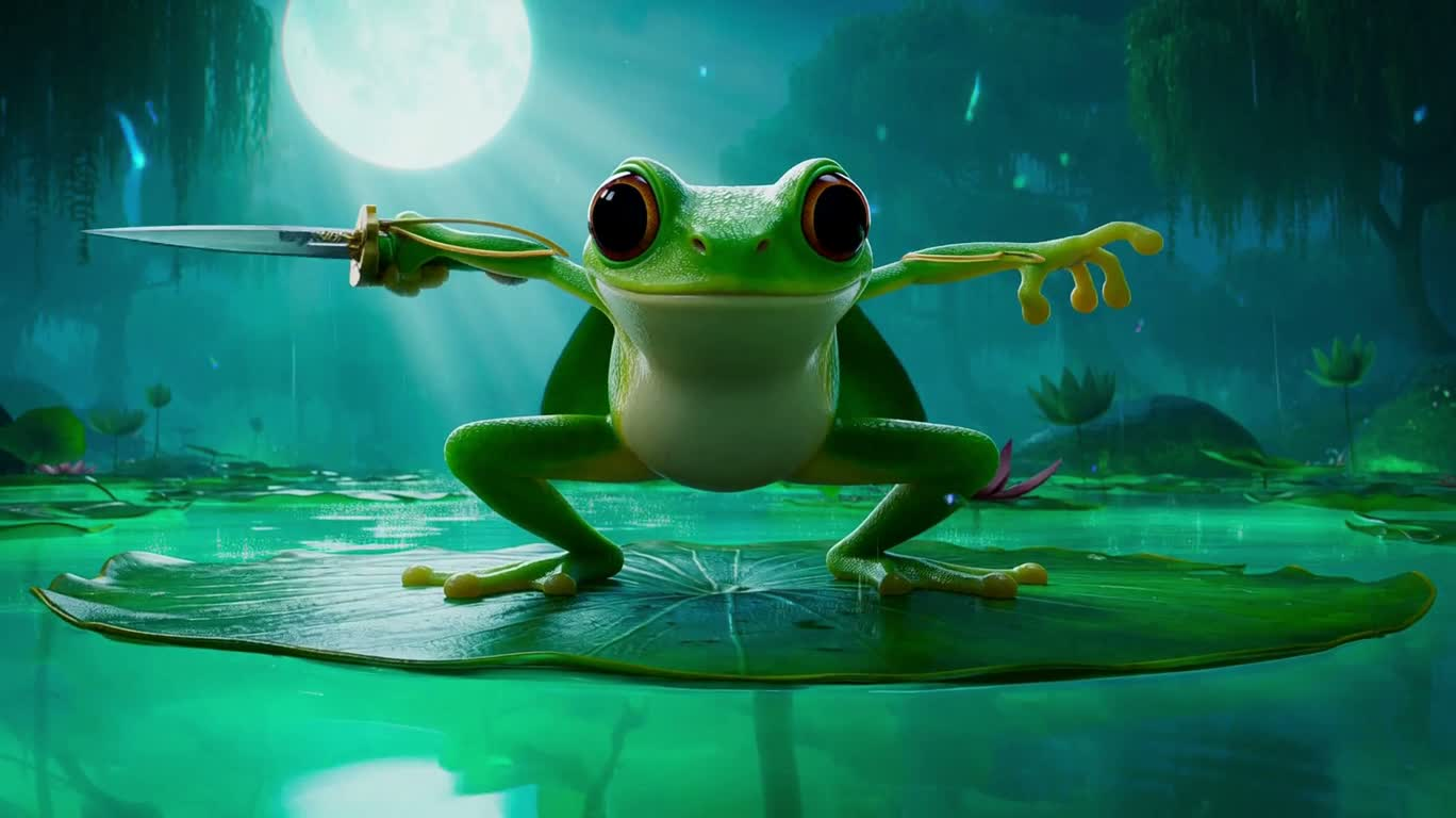 Frog Knight's Battle Against the Swamp Beast