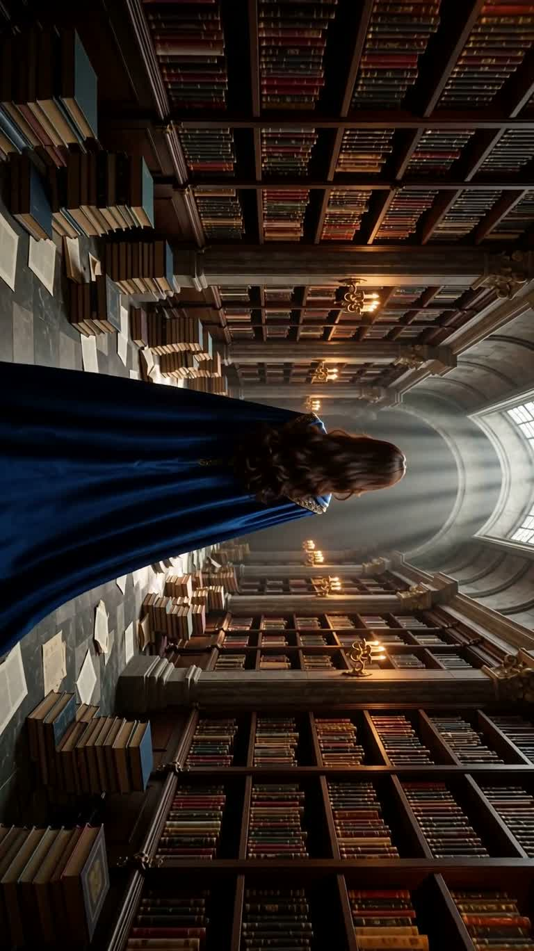 Blue-Cloaked Tomb Mage — AI video creation