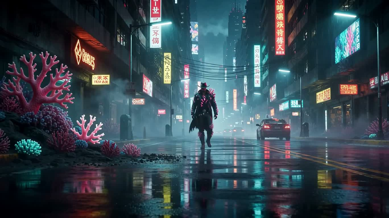 Neon Coral Cowboy