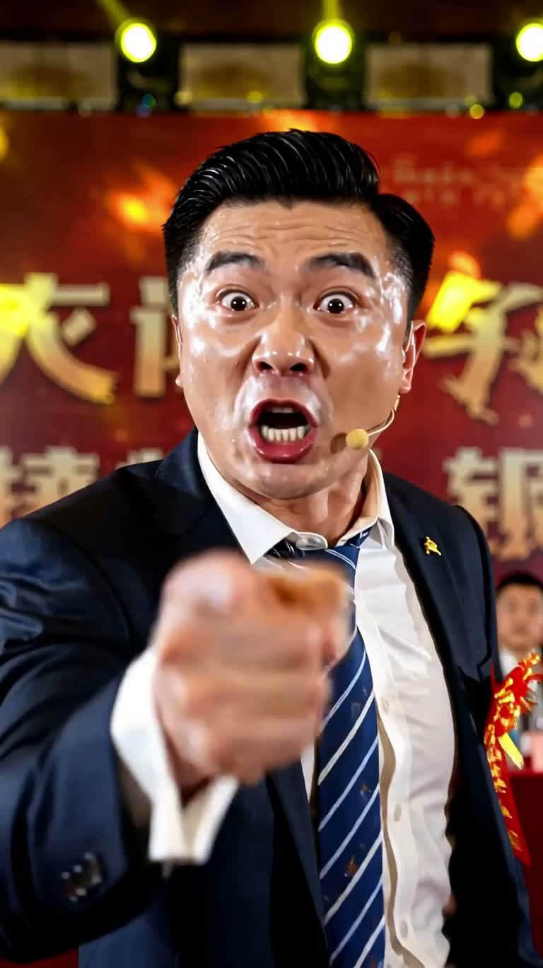 疯狂成功学讲师的舞台煽动