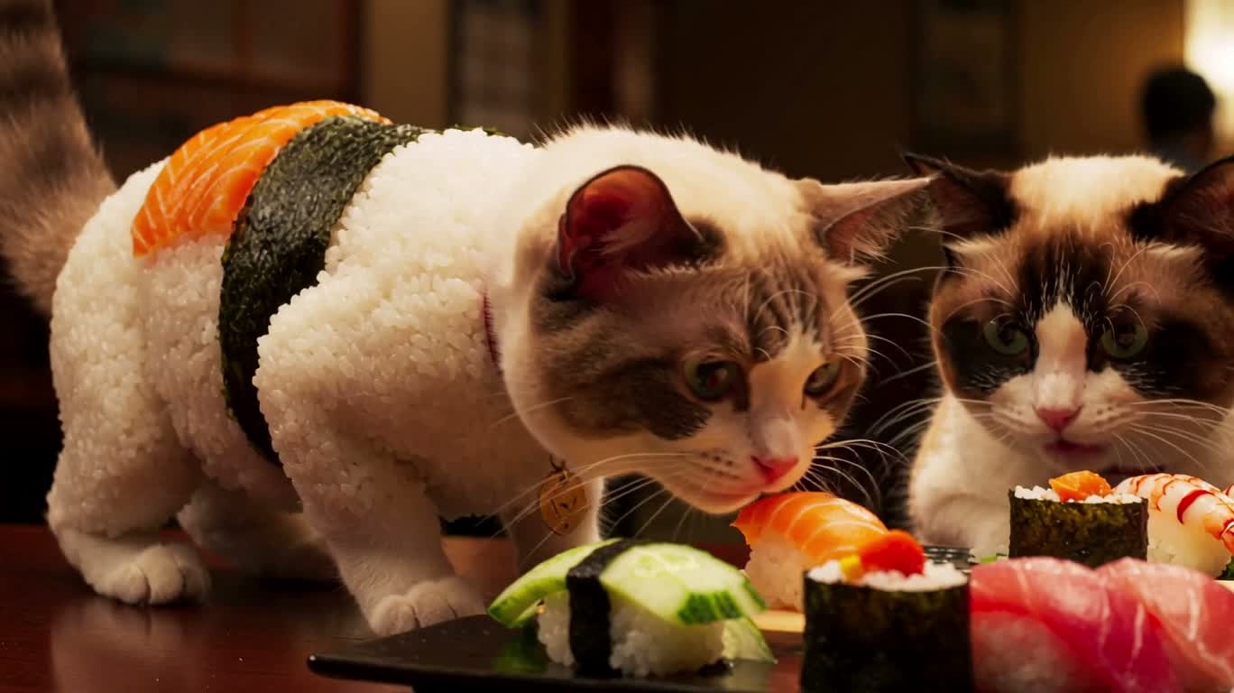 Sushi Cat's Realistic Lunch