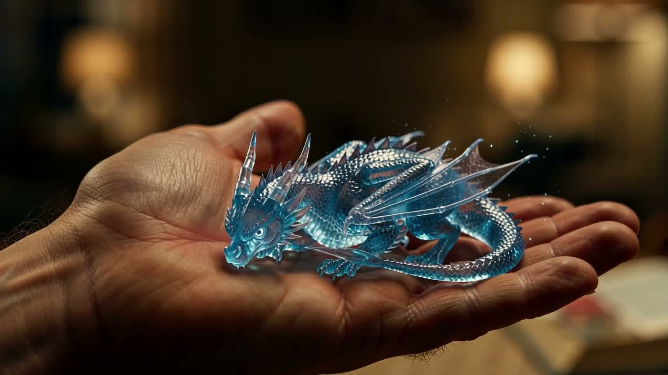 Crystal Dragon and Orange Cat