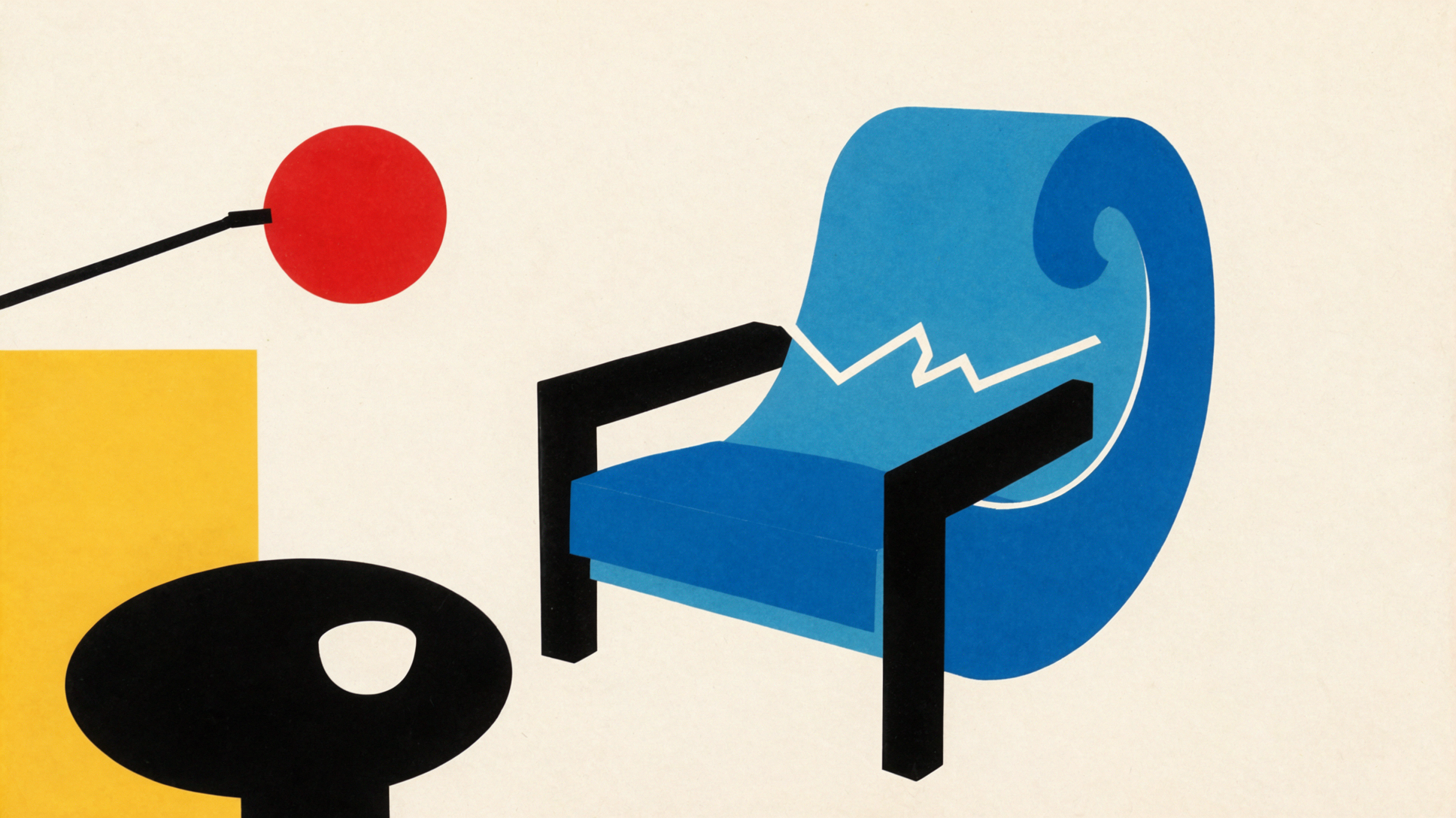Folded Wave Living Room · Bauhaus Graphics