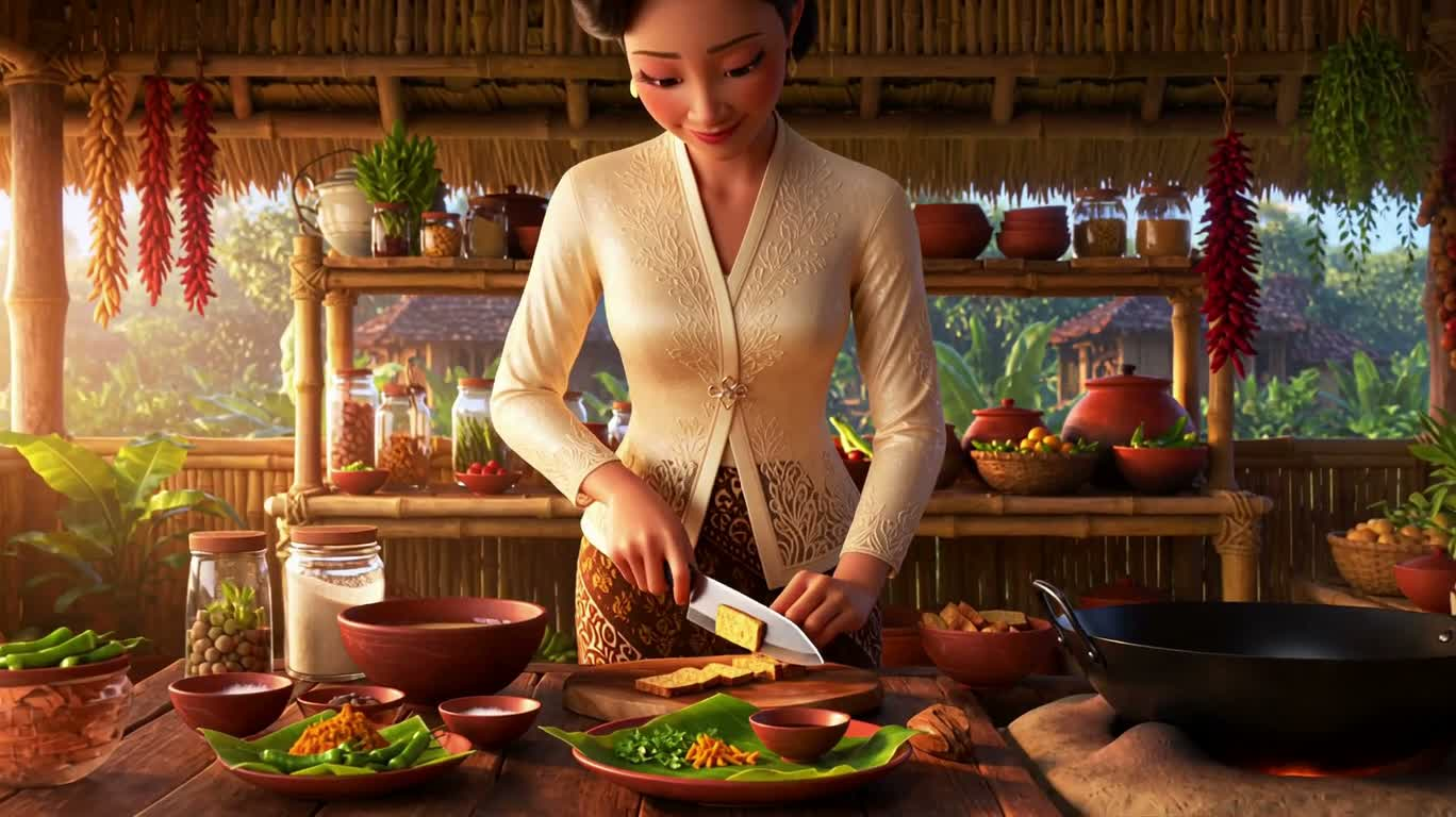 Làm tempeh mendoan trong căn bếp truyền thống Indonesia