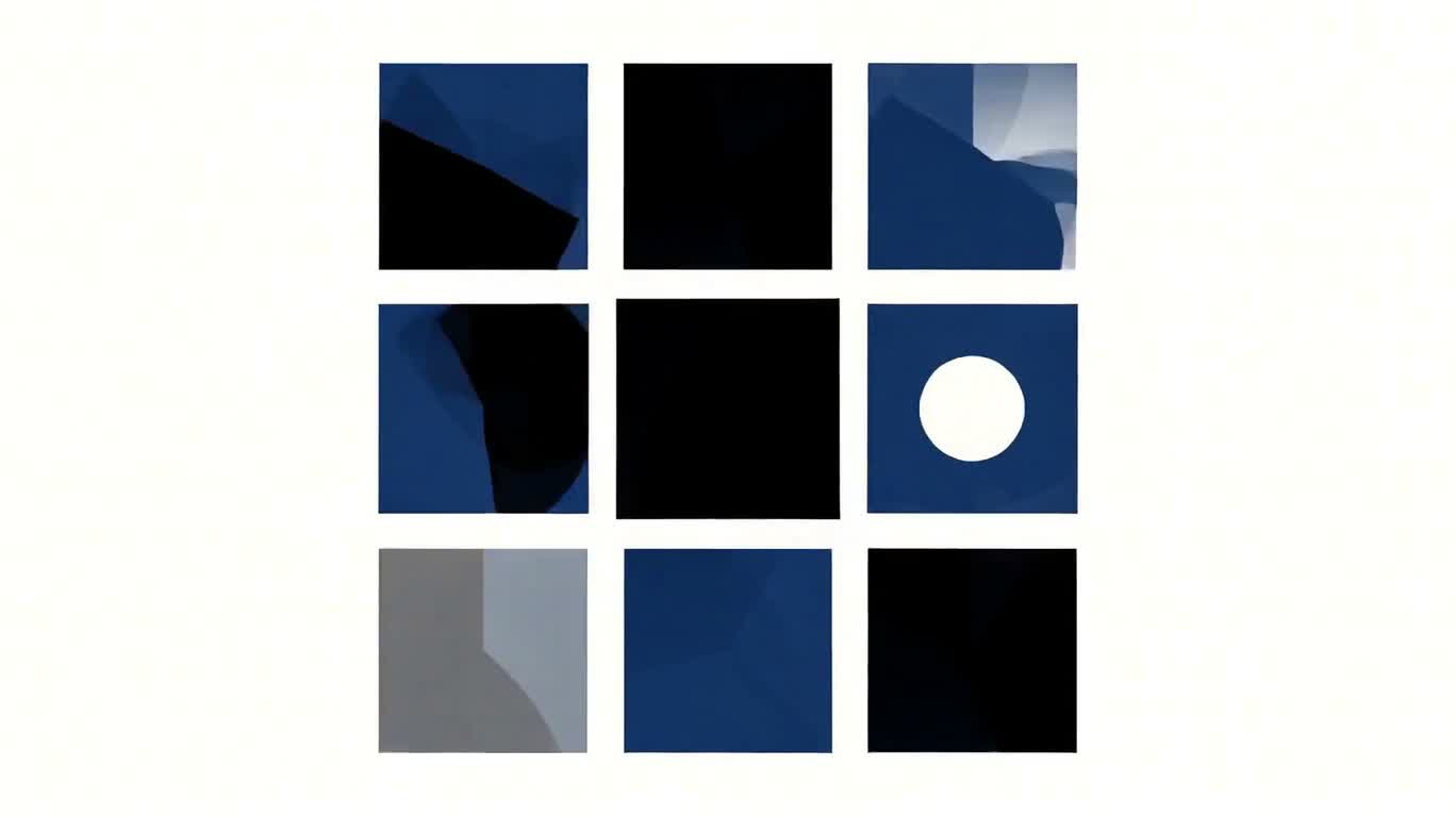 Black, Blue, and White Geometric Rhythm — AI video creation