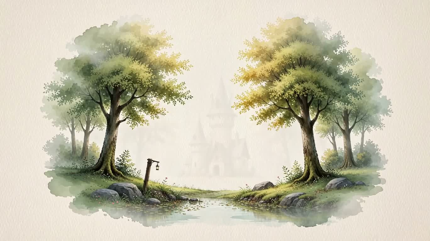 Tháp phù thủy cổ tích trong sương mù — AI video creation