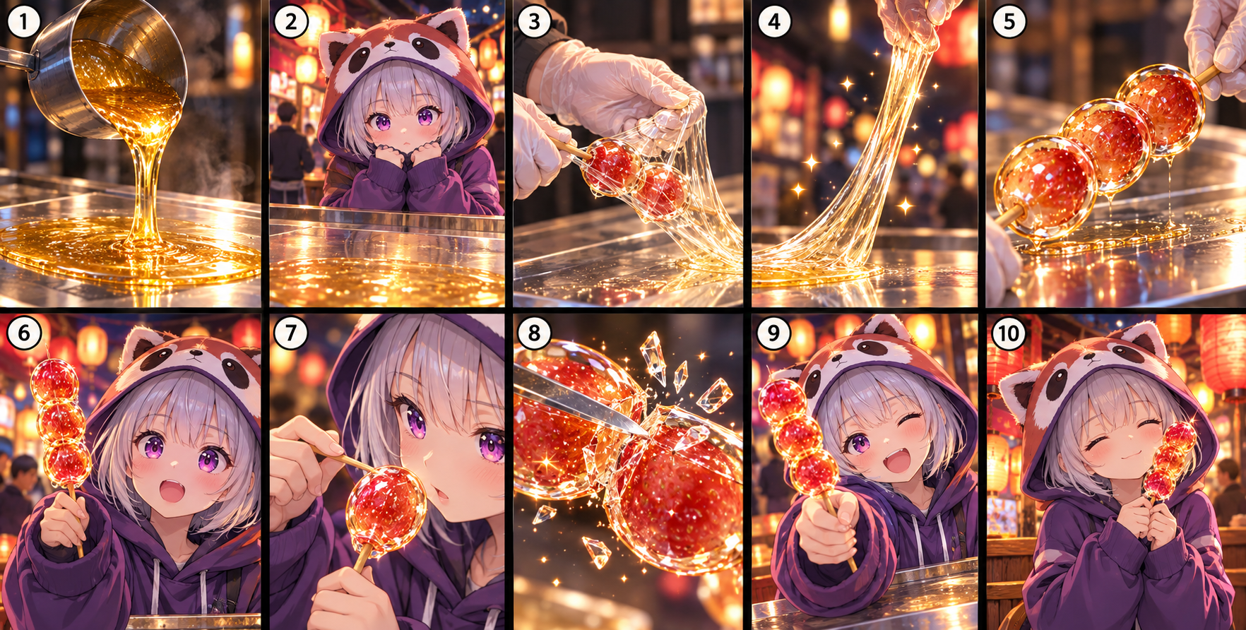 Mười khung phân cảnh anime về bánh bao pha lê chợ đêm