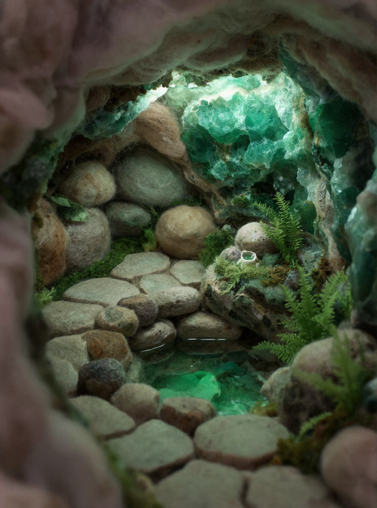 翡翠矿洞花园 · 羊毛毡 — AI image creation