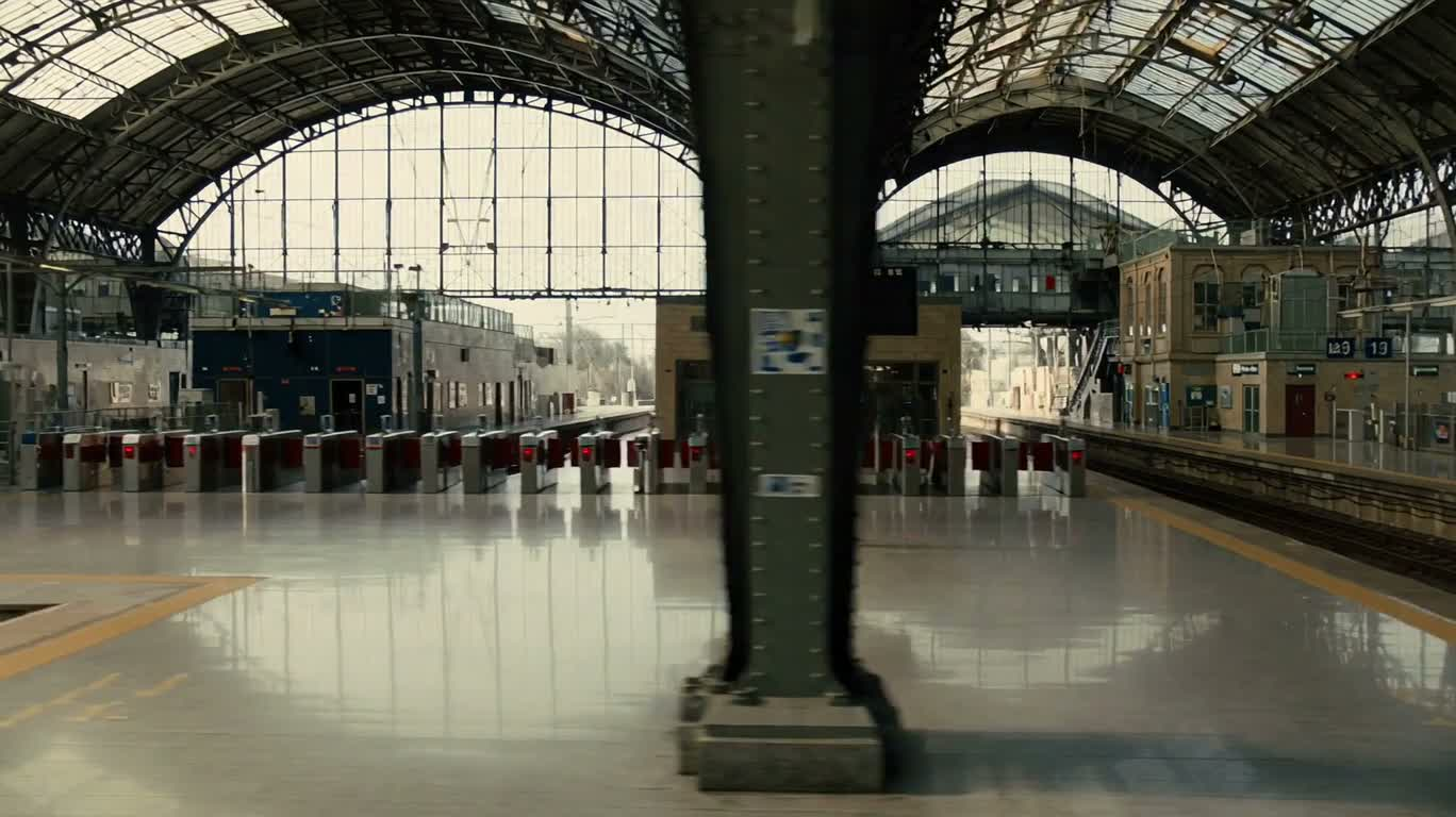 駅大厅の秩序と奥行き