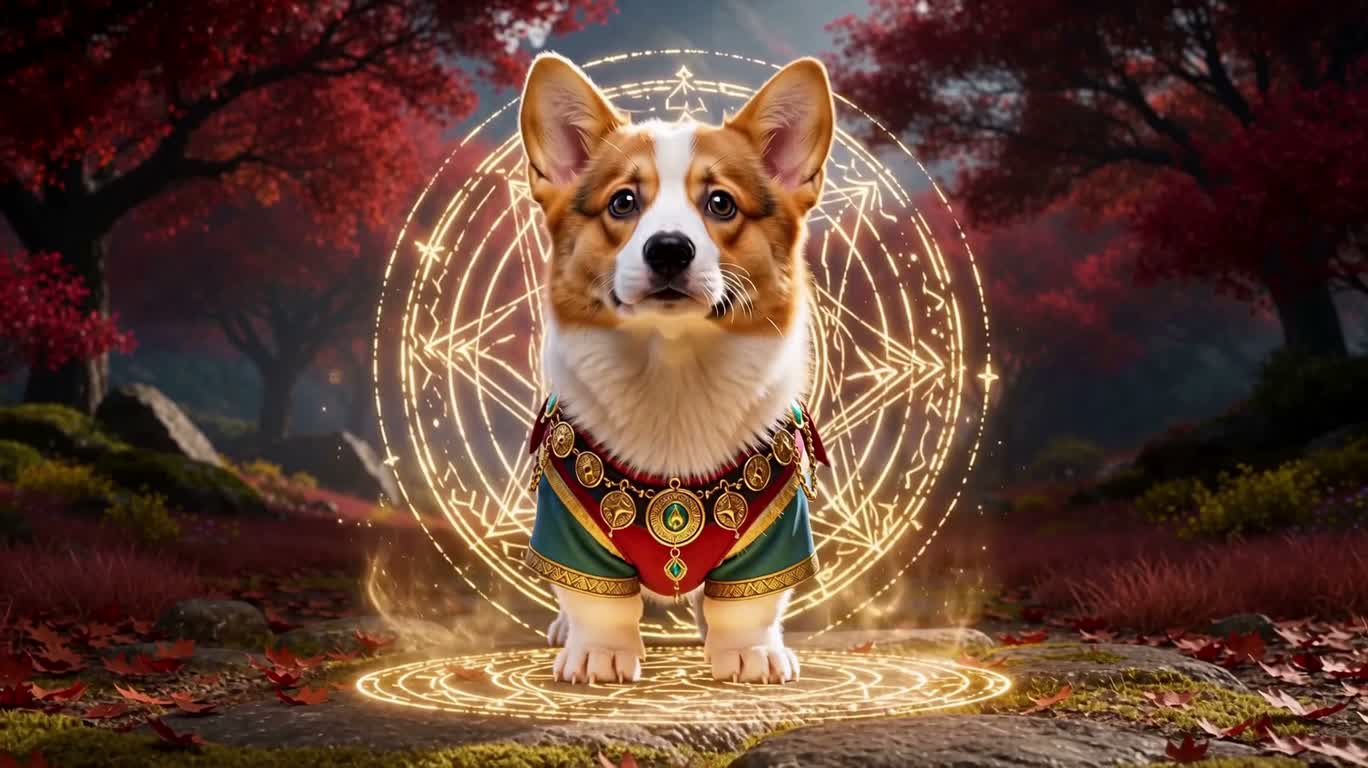 超写实柯基幼犬秘法师