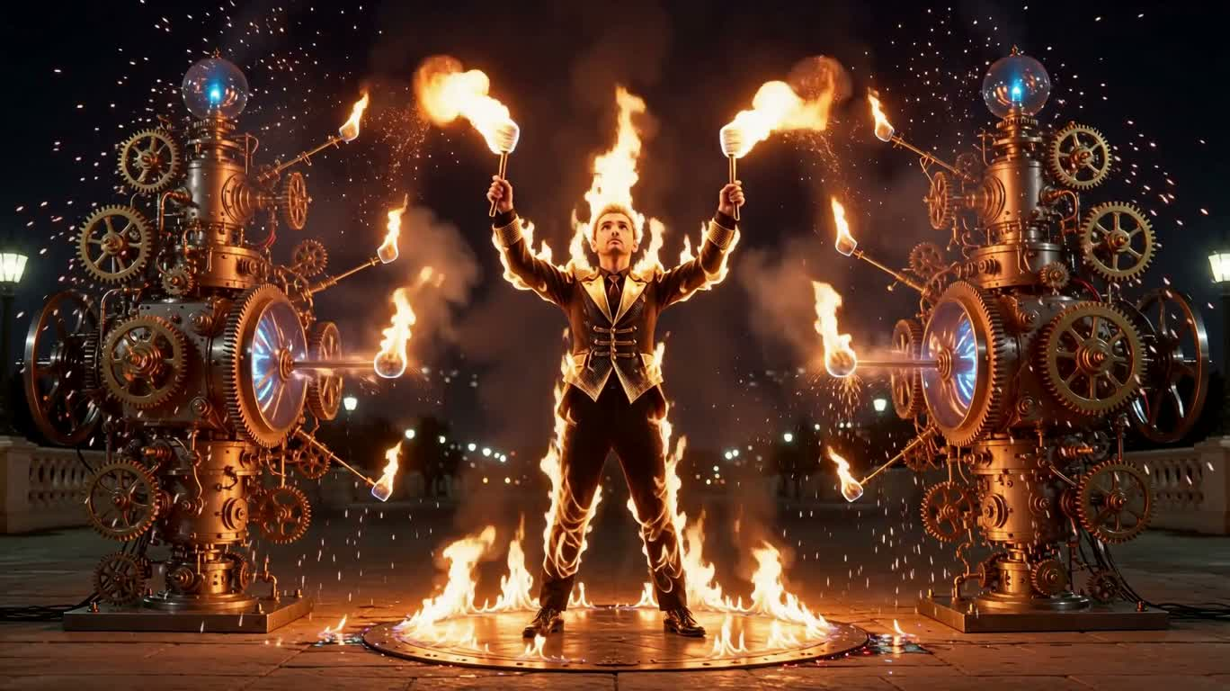 Night Mechanical Flame Magician