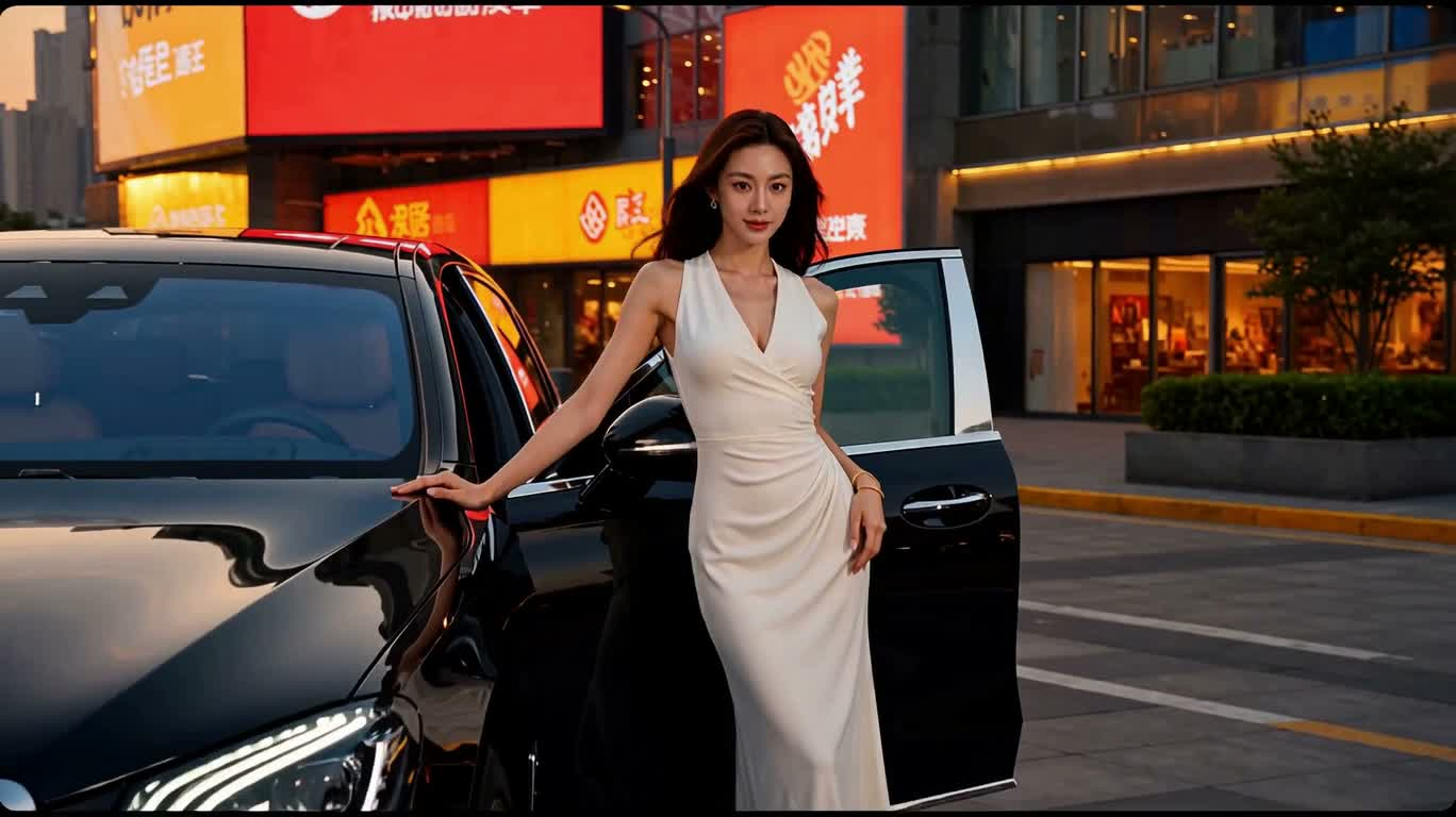 Confident Figure Beside a Neon Sports Car