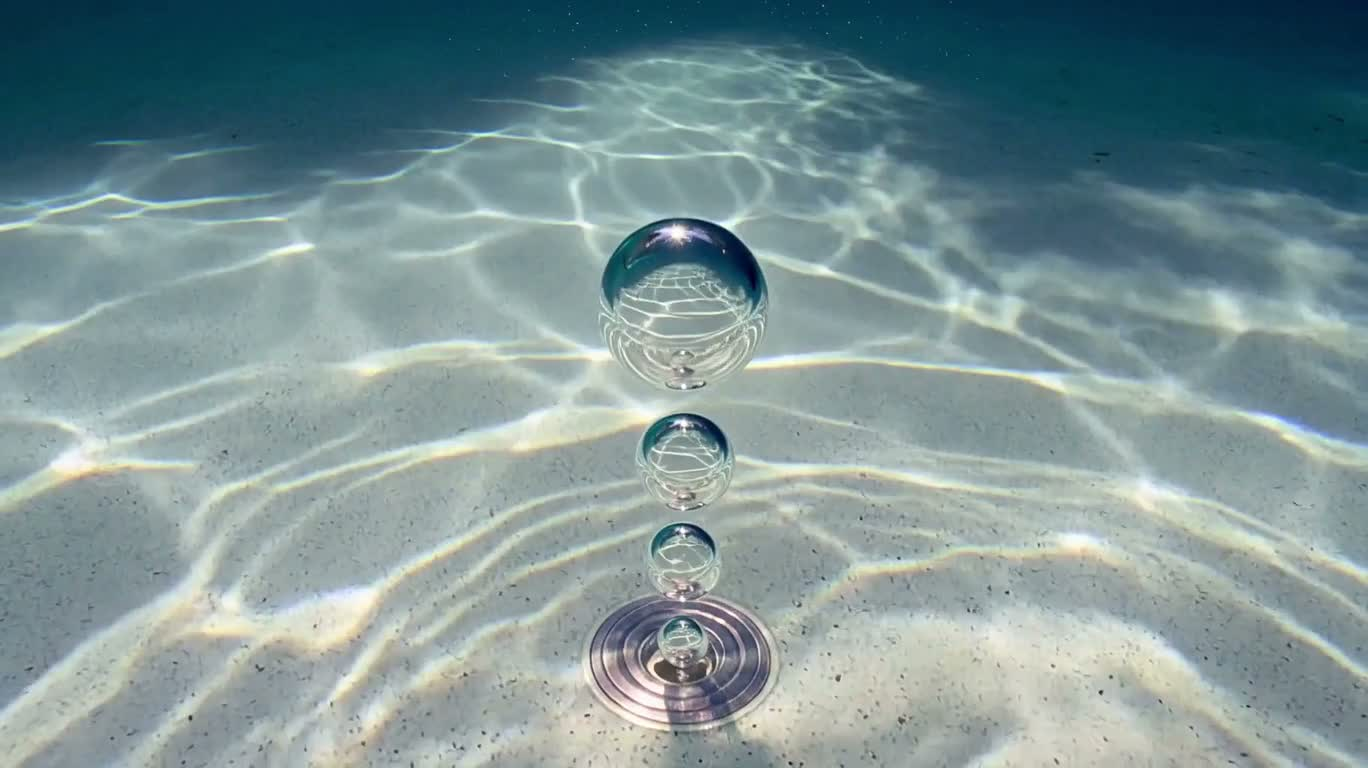 水中の泡の虹のループ