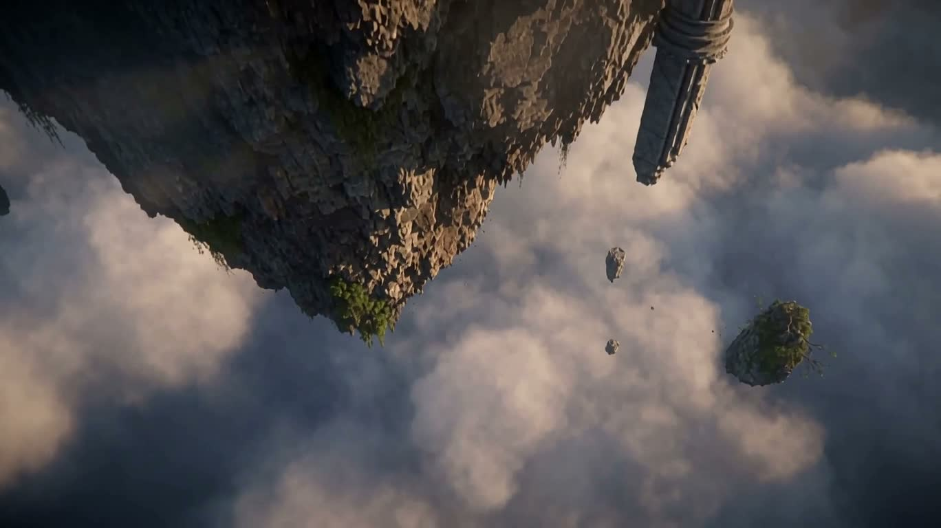 Floating Island Ruins Above the Sea of Clouds