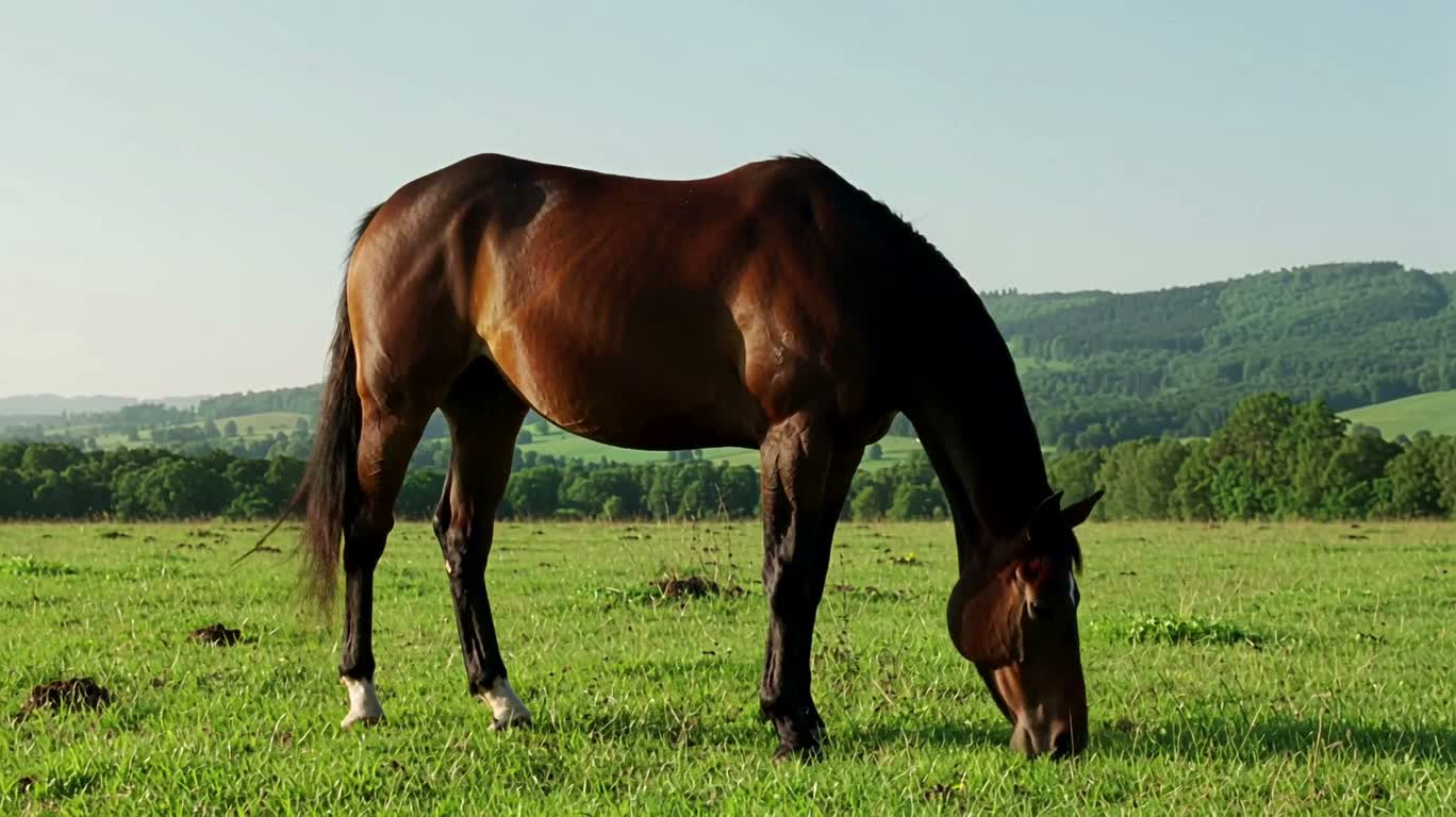 Galloping Horse on the Grassland