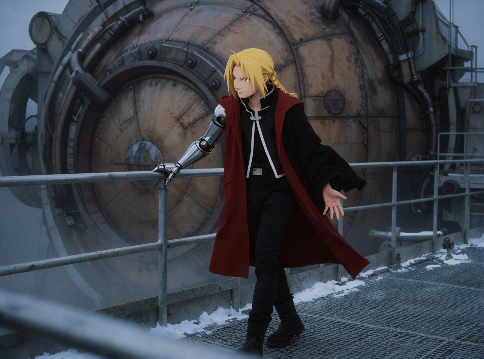Edward Elric · Lift Platform · Wide-Angle Close-Up — AI image creation