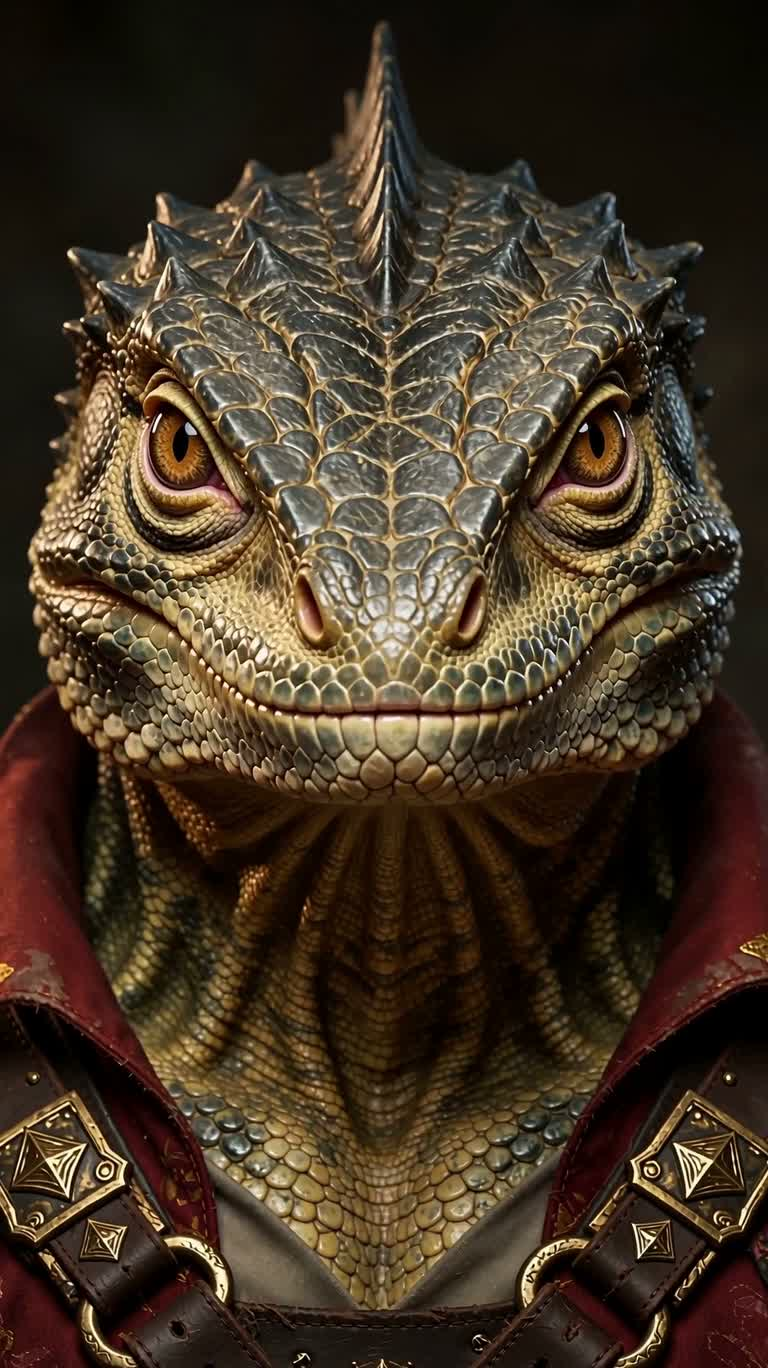 Portrait du Roi Lézard Azur — AI video creation