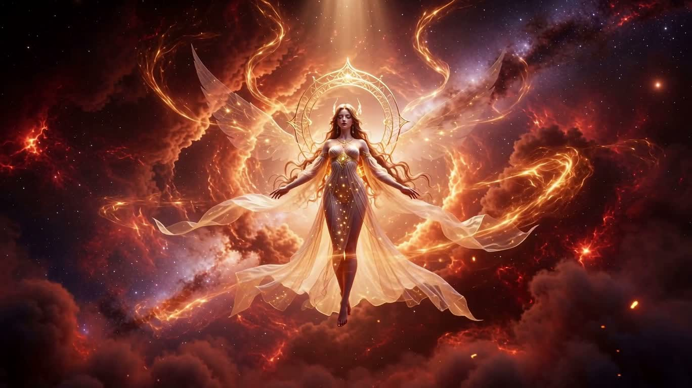 燃烧星云中的巴哈姆特天使