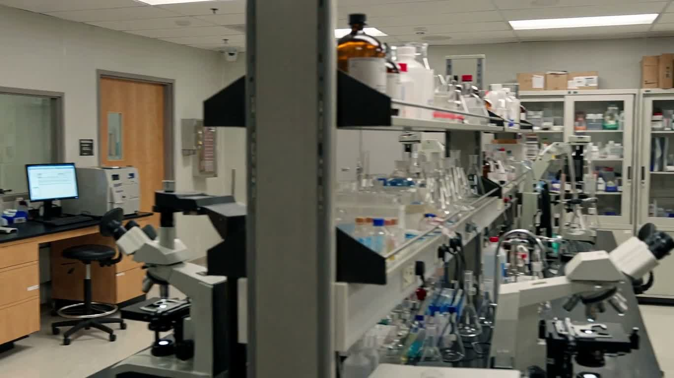 Gros plan d'un microscope de laboratoire