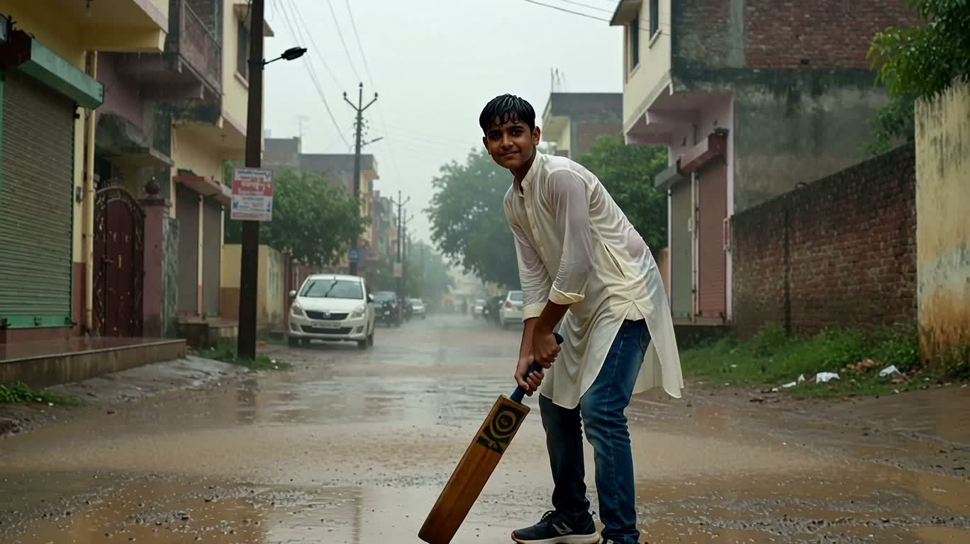 Cricket dưới mưa ở Jodhpur