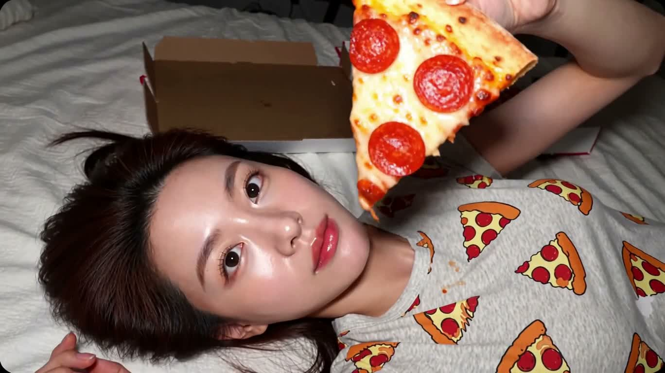 闪光灯下的深夜披萨