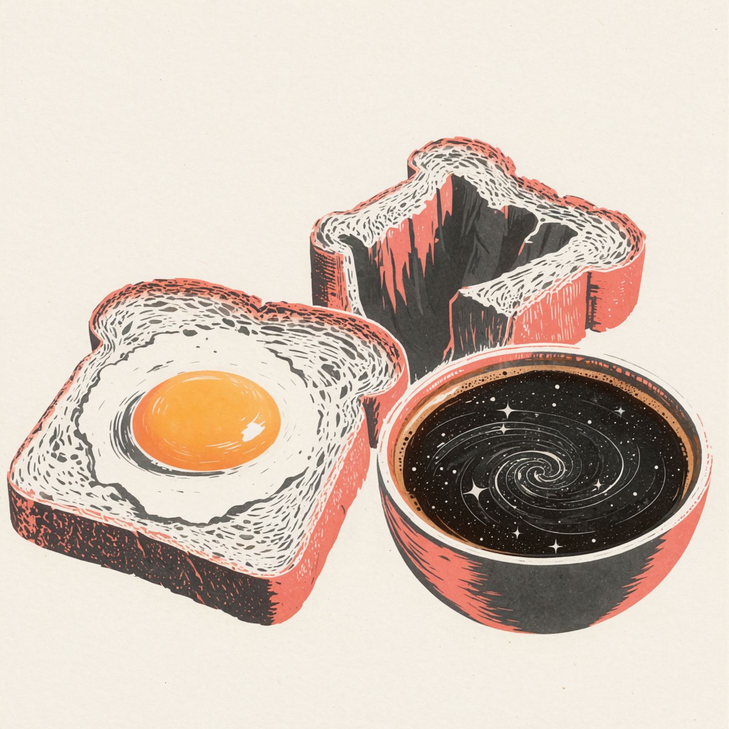 星球早餐 · 版画拼色