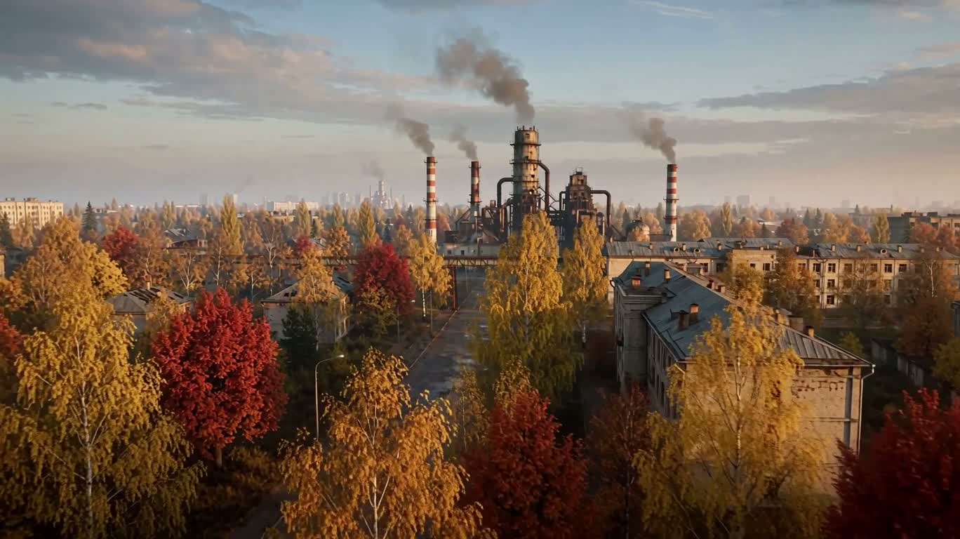 Automne sur les ruines de Tchernobyl