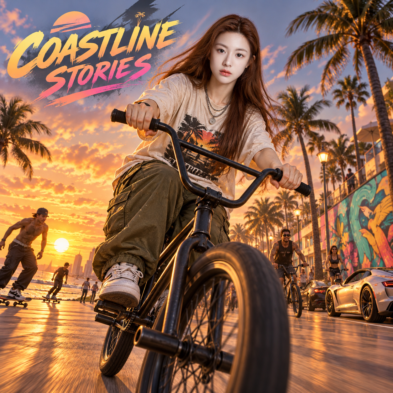 热带海滨 BMX 原创开放世界游戏海报