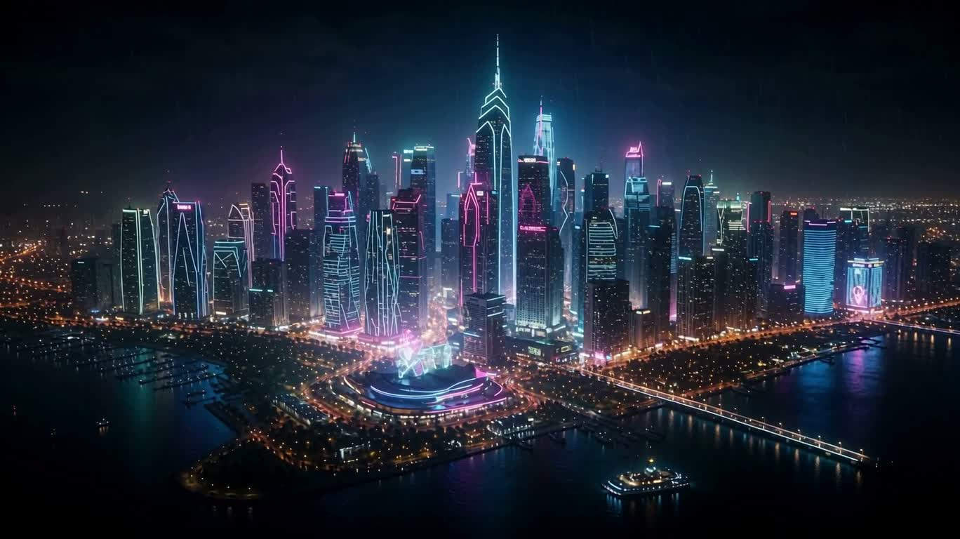 Неоновая дождливая ночь: кибергород греха