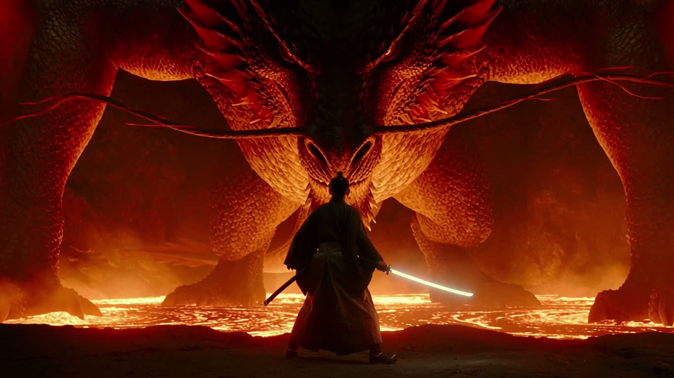 Lava Abyss: Samurai vs. Dragon