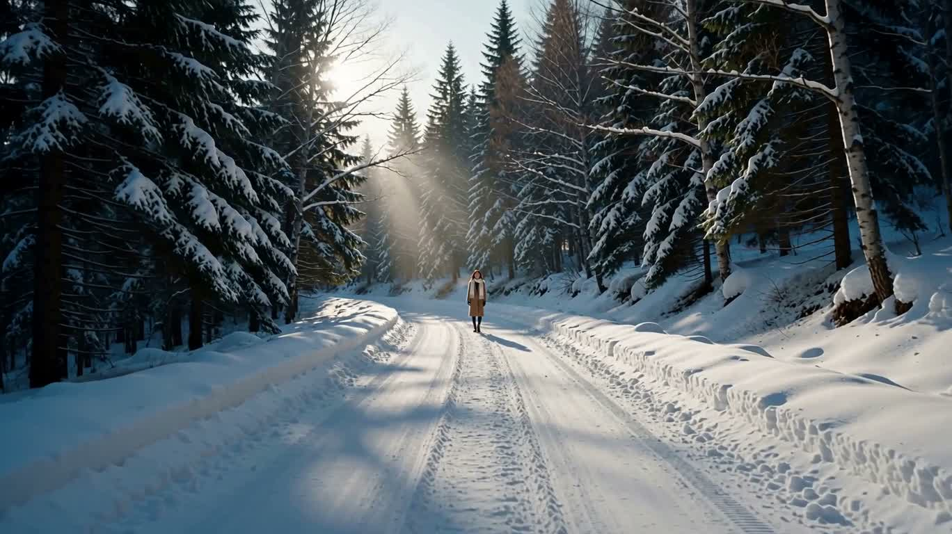 Light of Miracles in the Snowy Forest