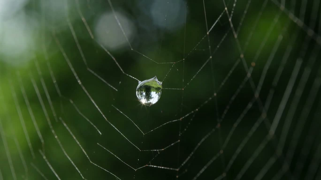 蜘蛛の巣の露