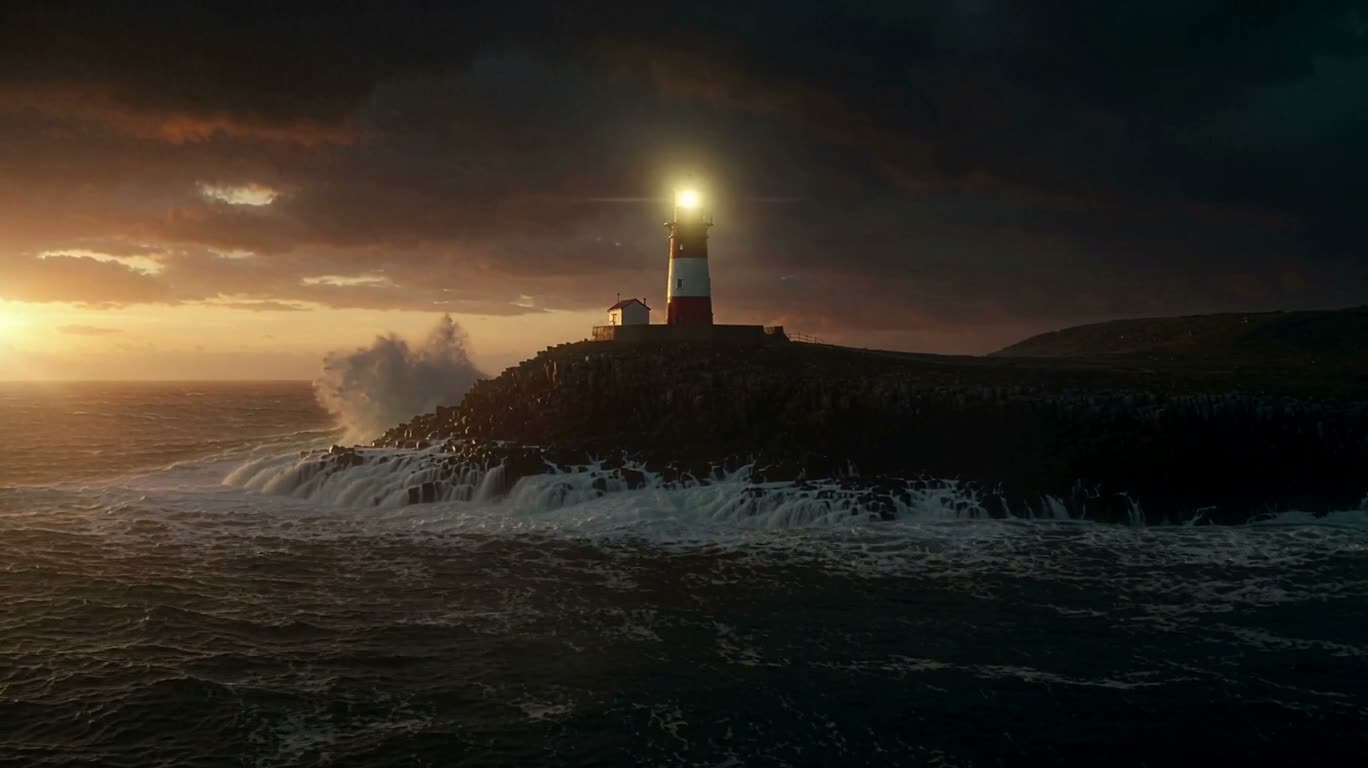Phare solitaire dans la tempête