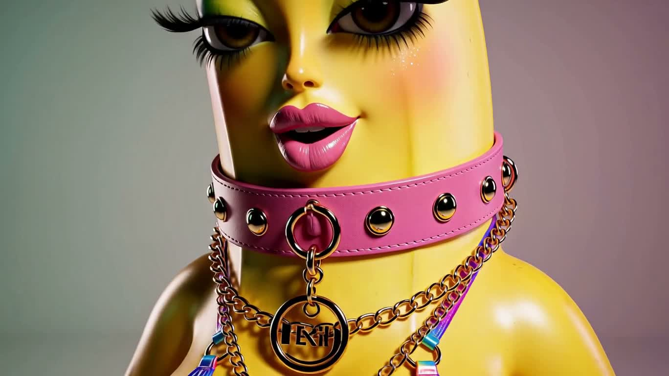 Neon Portrait of a Rainbow Latex Banana — AI video creation