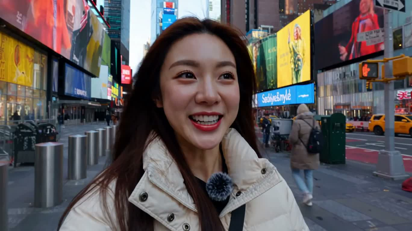 타임스퀘어의 춘절 셀카