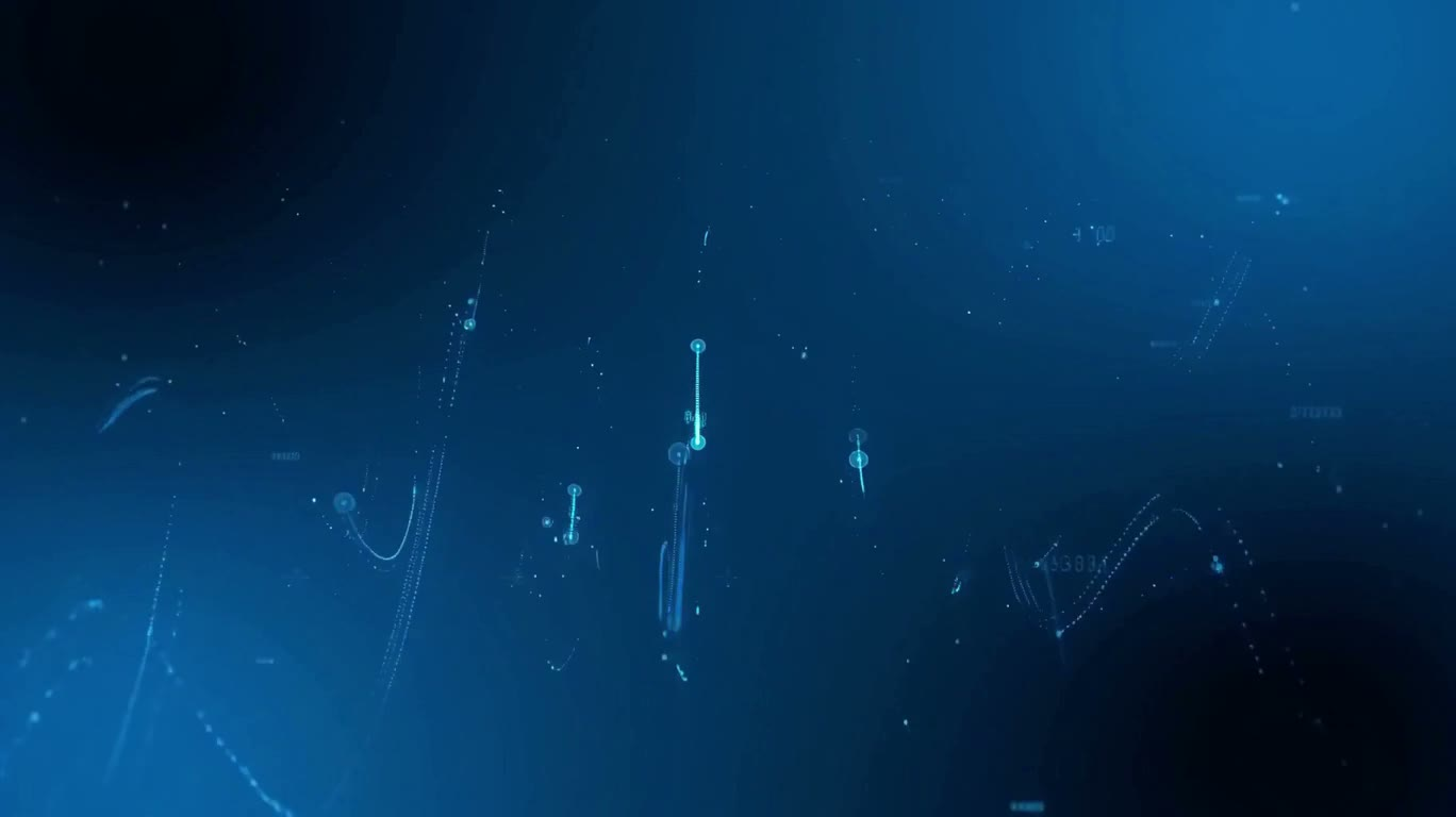 푸른 데이터 입자 차트 — AI video creation